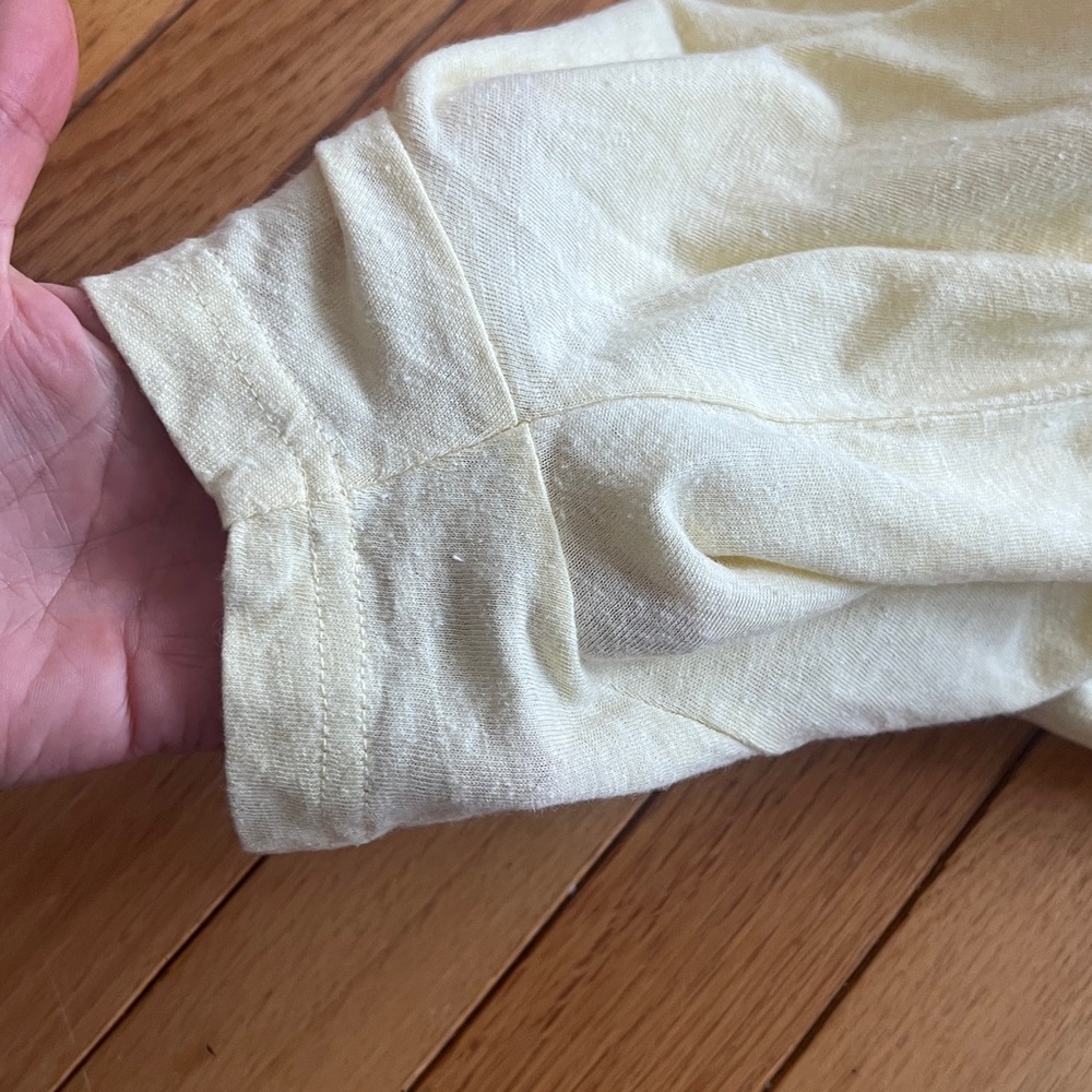 Hemp and Cotton Blend Butter Yellow T-Shirt - Picture 4 of 10
